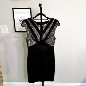 Bebe Women Size 6 Black Dress